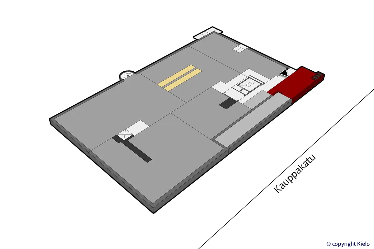 Jyväskylän Kauppakatu 37, 2. kerroksen 63 m2 toimitilan sijaintikuva.