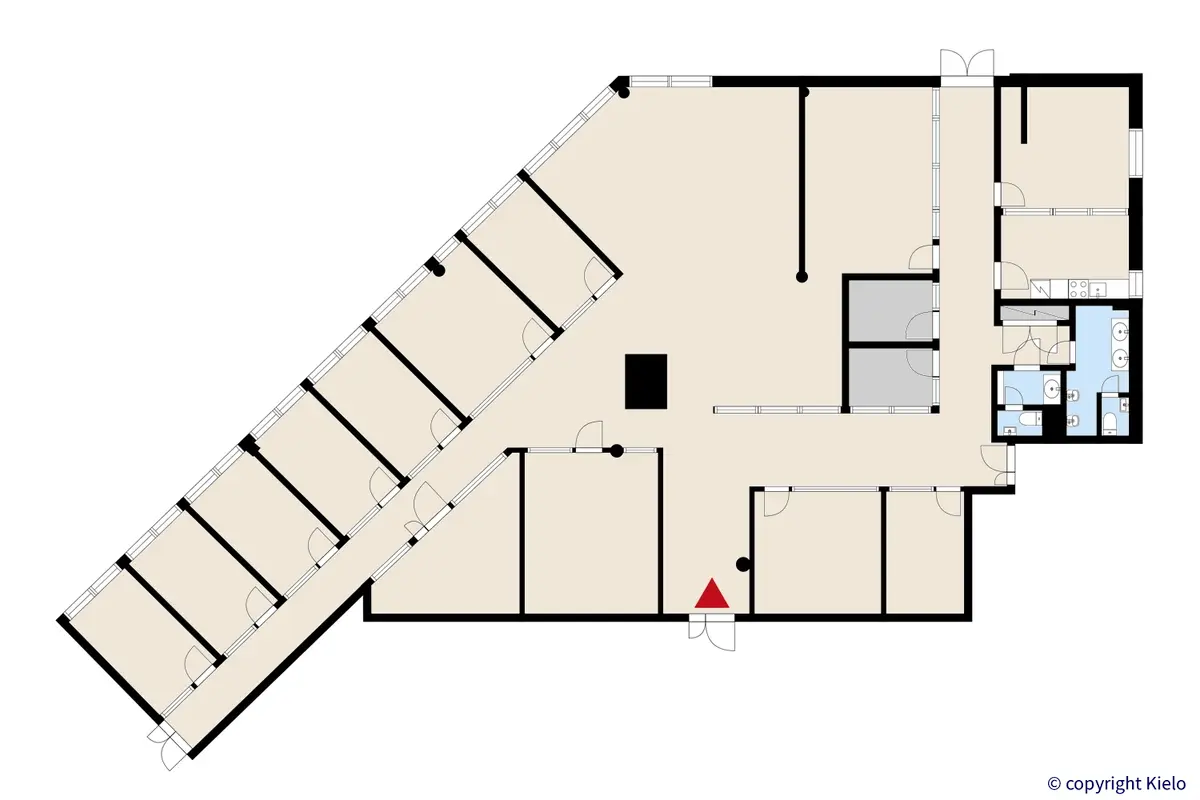 Mattilanniemi 8, Jyväskylä, 3. kerroksen 404m2 toimitilan pohjakuva.