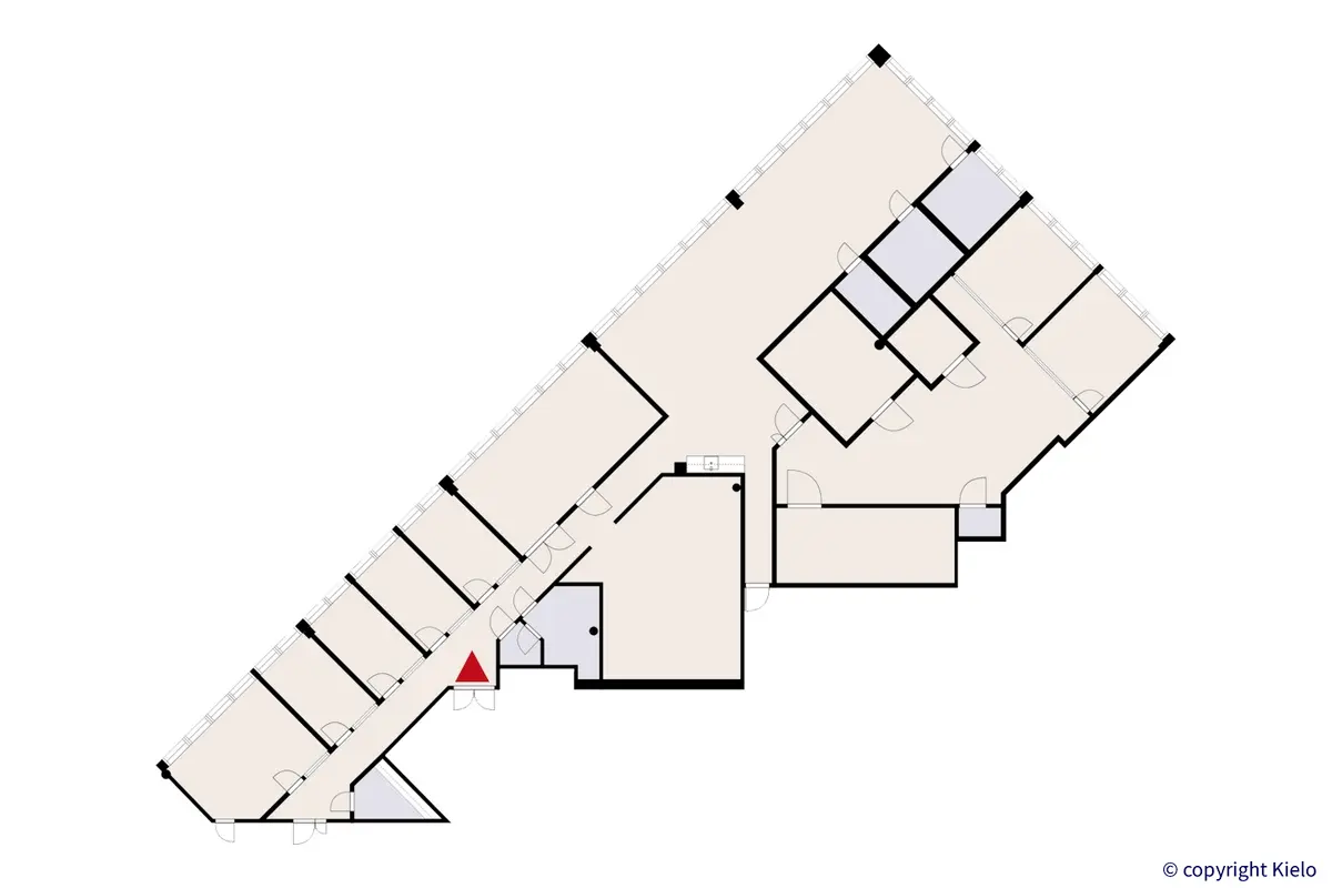 Mattilanniemi 6, Jyväskylä, 1. kerroksen 471m2 toimitilan pohjakuva.