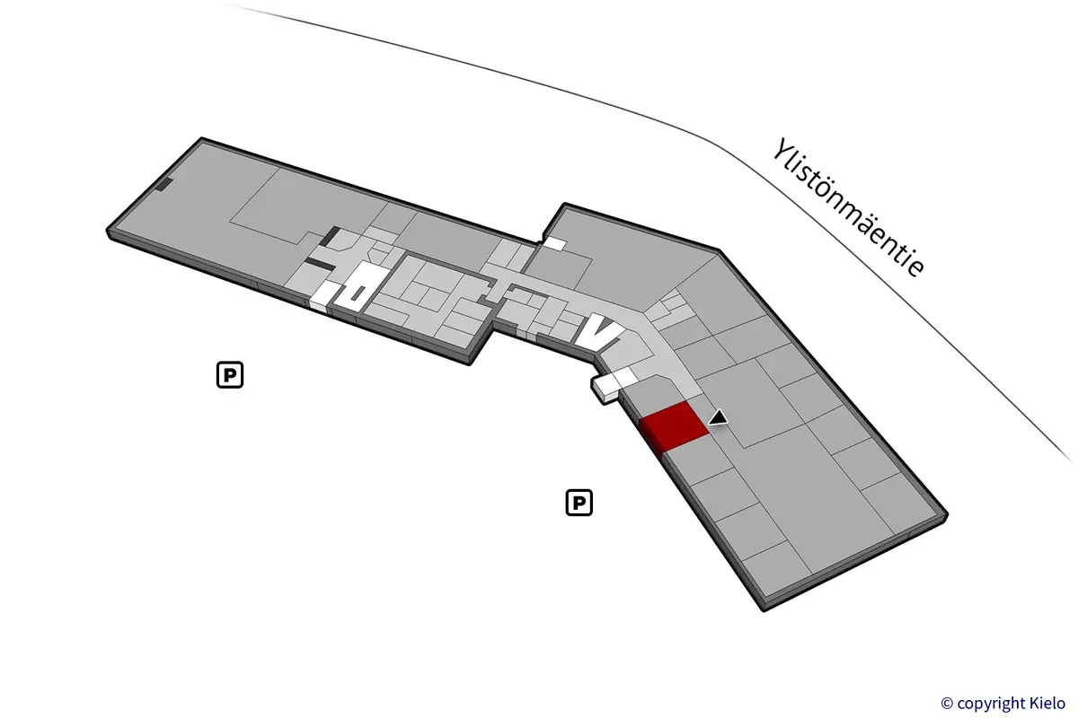 Jyväskylän Ylistönmäentie 31, 1. kerroksen 13m2 toimitilan sijaintikuva.