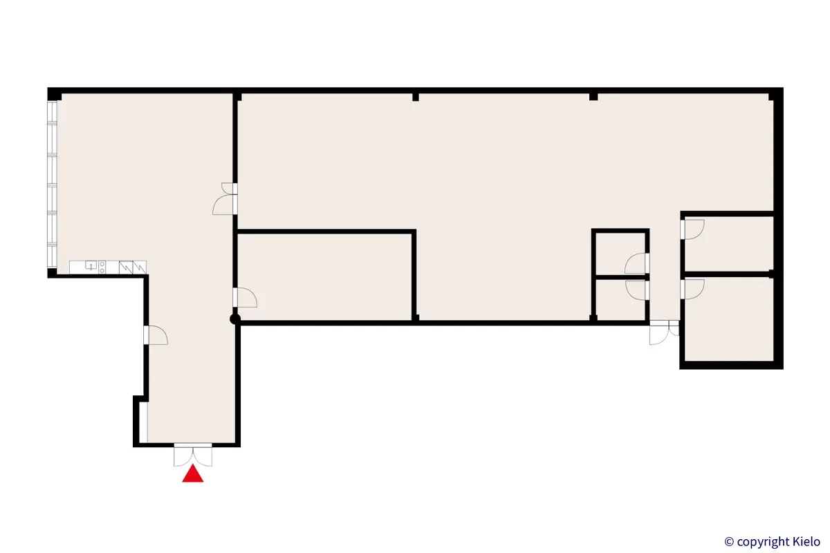 Jyväskylän Mattilanniemi 8, 3. kerroksen 361 m2 toimistotilan pohjakuva.