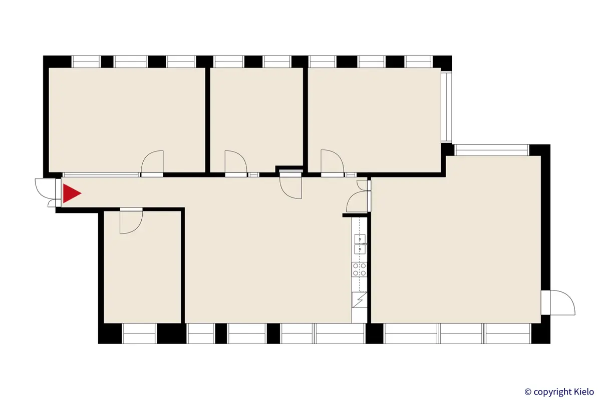 Lappeenrannan Tuotantokatu 2, 2. kerroksen 178 m2 toimitilan pohjakuva