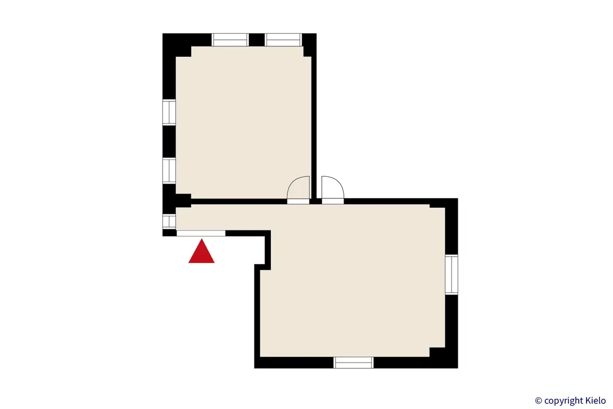Tuotantokatu 2, Lappeenranta. 2. kerroksen 72 m2 toimitilan pohjakuva.