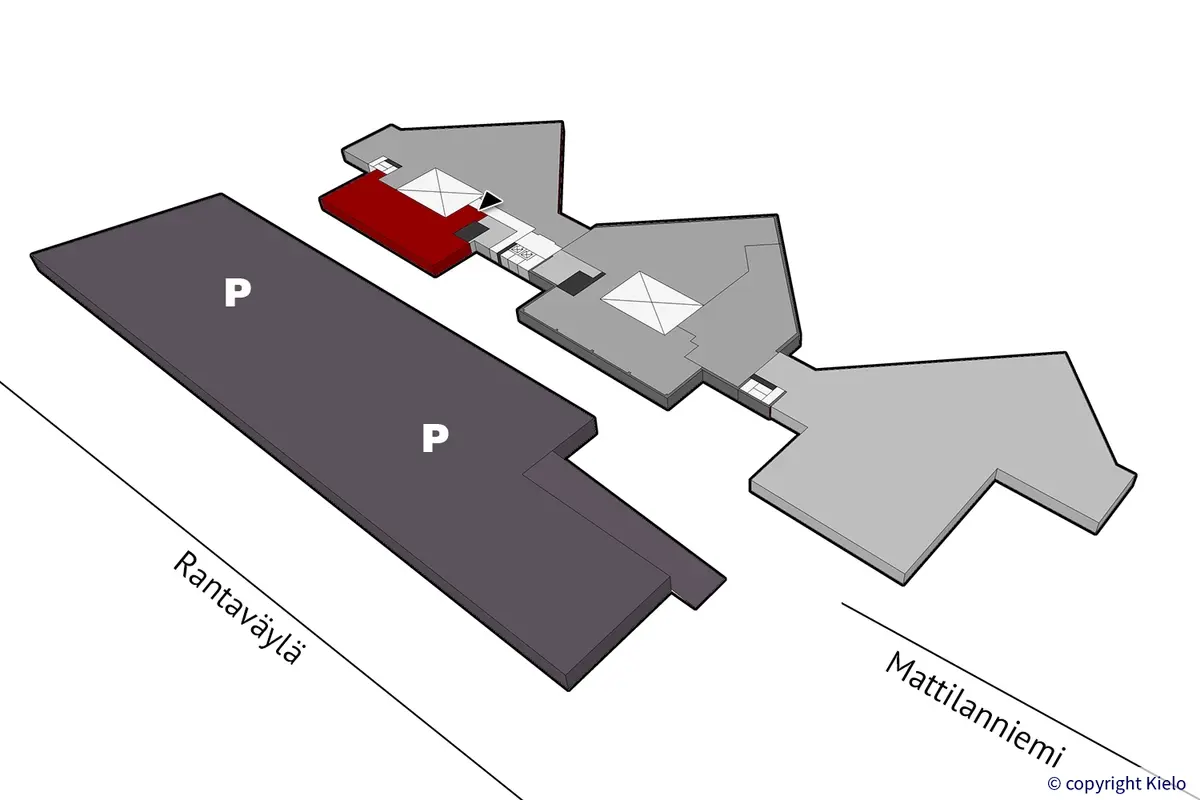 Jyväskylän Mattilanniemi 8. 3. kerroksen 361 m2 toimistotilan sijaintikuva.