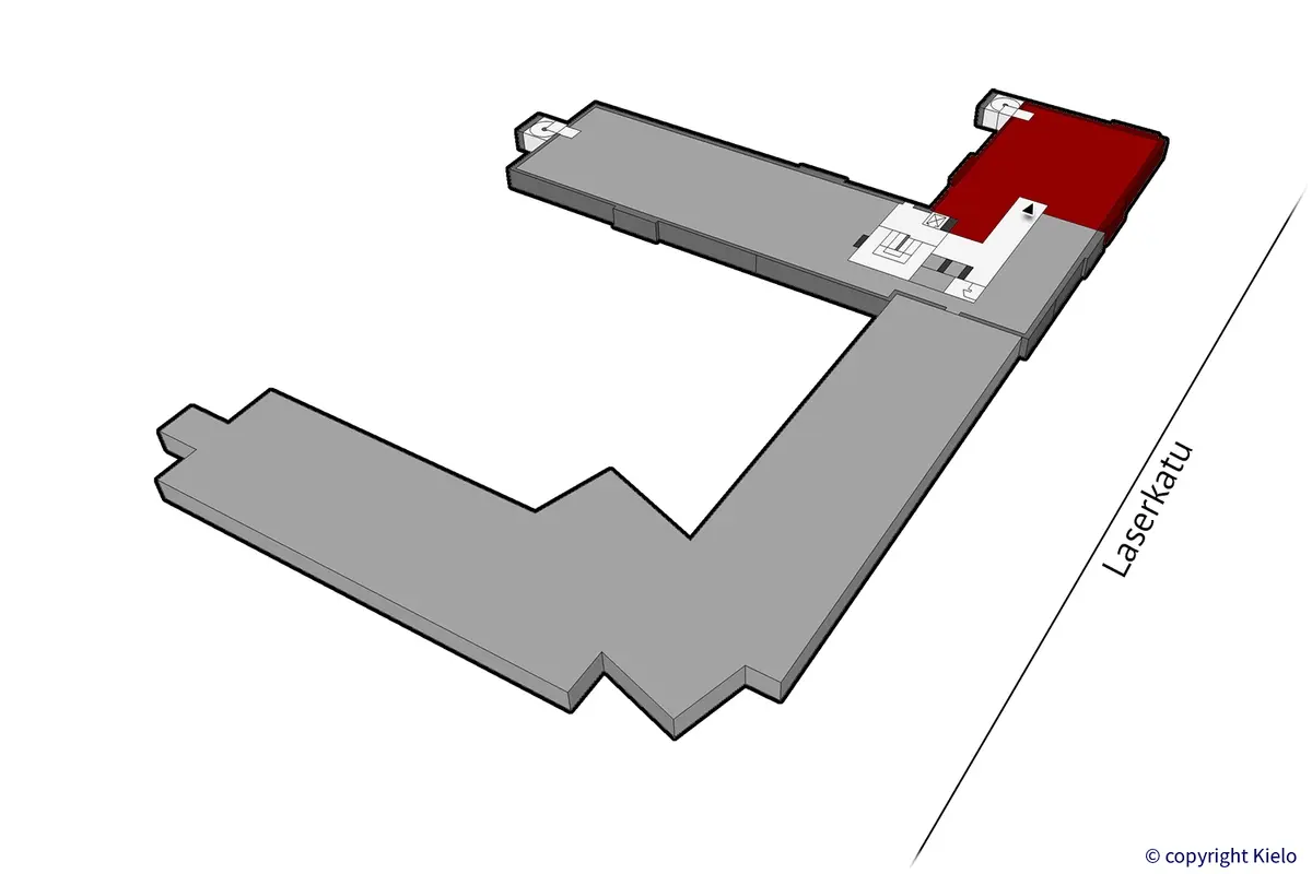 Laserkatu 8, Lappeenranta. 2. kerroksen 257 m2 toimitilan sijaintikuva.