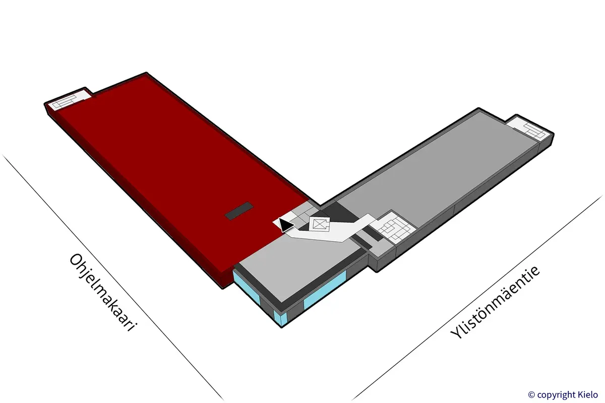 Jyväskylän Ylistönmäentie 26, 4. kerroksen 580 m2 toimistotilan sijaintikuva.