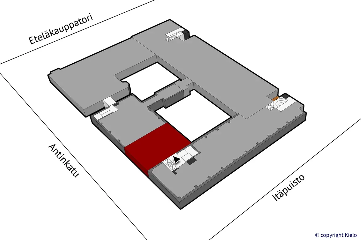 Porin Itäpuisto 7, 2. kerroksen 142,5 m2 toimitilan sijaintikuva