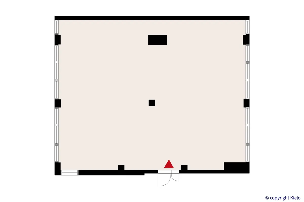 Itäpuisto 7, Pori. 2. kerroksen 142,5 m2 toimistotilan pohjakuva.