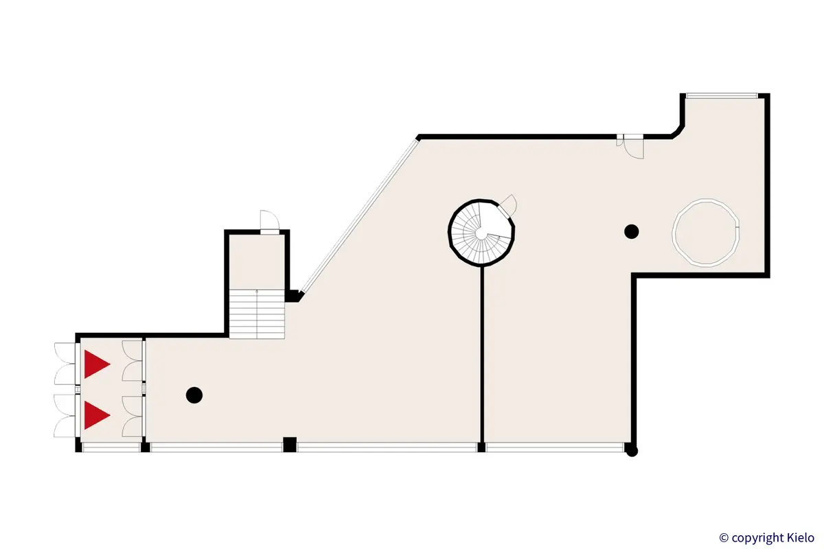 Itäpuisto 7, Pori. katutason 278 m2 liiketilan pohjakuva.