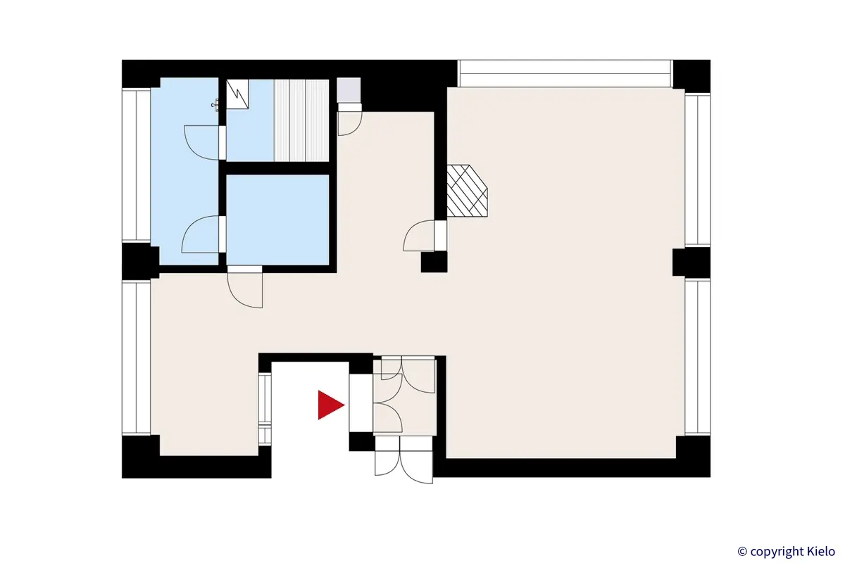 Itäpuisto 7, Pori. 7. kerroksen 113 m2 toimistotilan pohjakuva