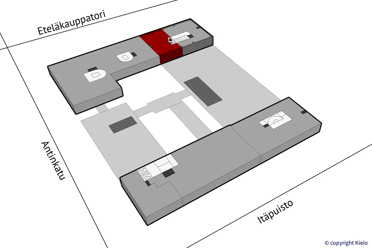 Itäpuisto 7, Pori. 5. kerroksen 110 m2 toimitilan sijaintikuva.