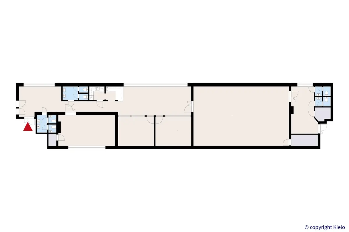 Valtakatu 12, Pori. 6. kerroksen 285 m2 toimistotilan pohjakuva.
