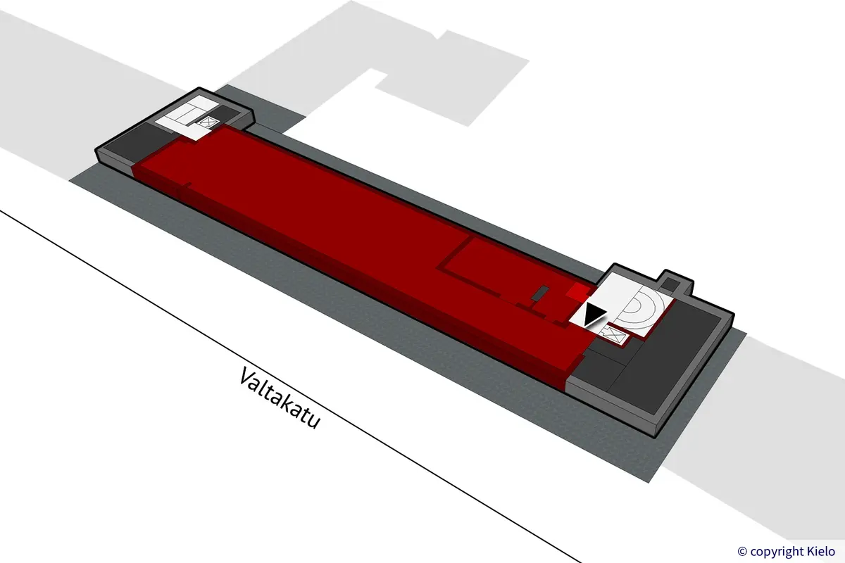 Porin Valtakatu 12, 6. kerroksen 285 m2 toimitilan sijaintikuva.