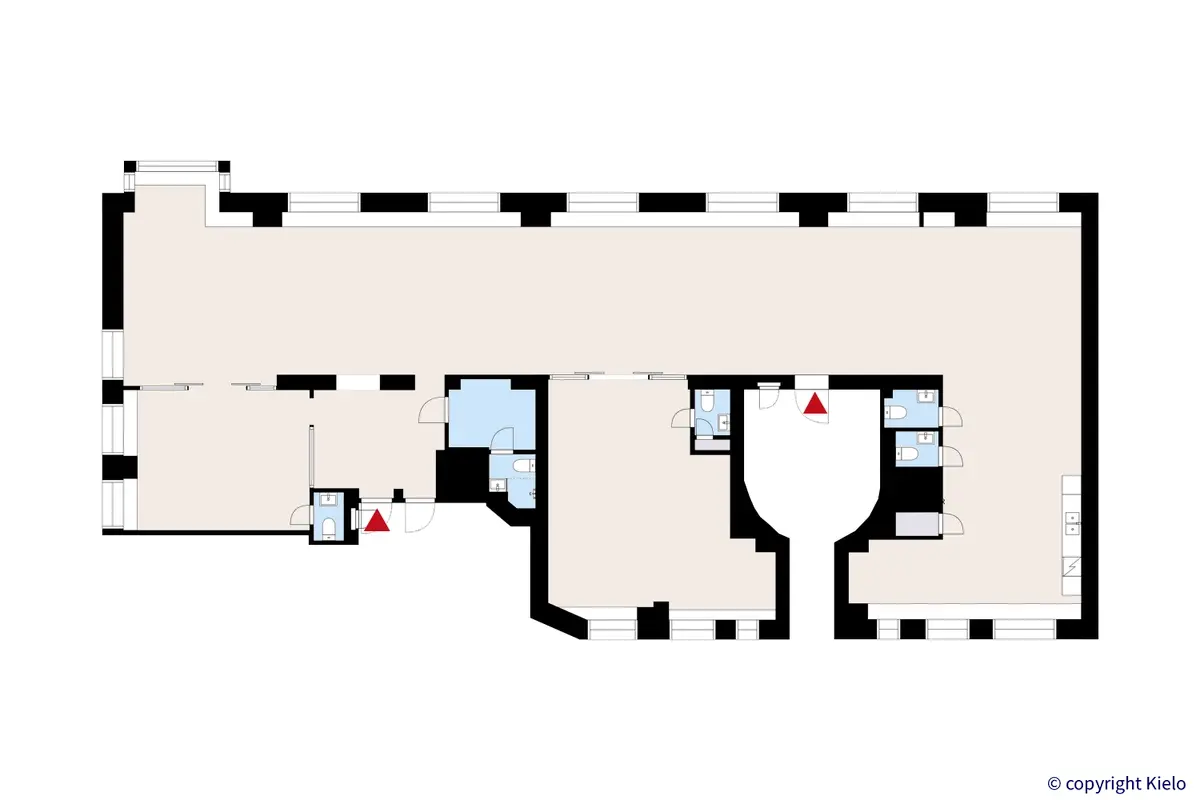 Eteläkauppatori 4, Pori. 3. kerroksen 306 m2 toimistotilan pohjakuva.