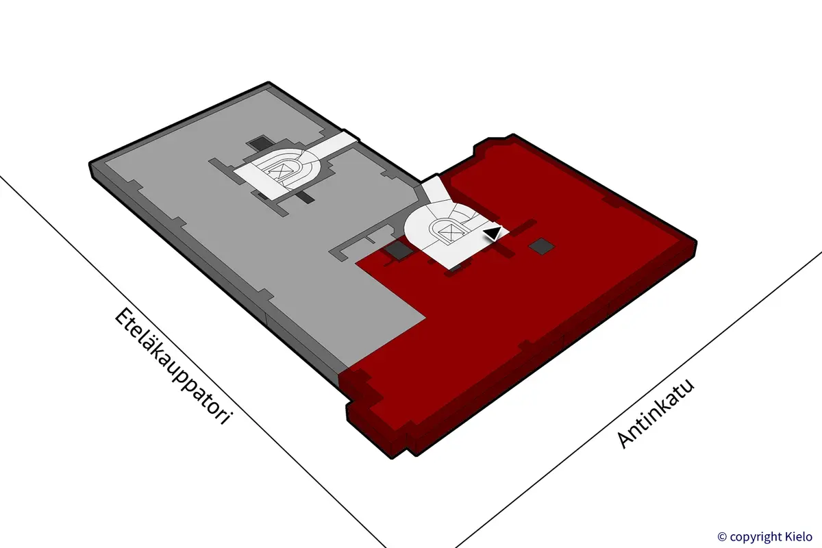 Eteläkauppatori 4, Pori. 4. kerroksen 194 m2 toimitilan sijaintikuva.