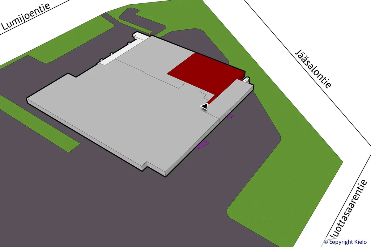 Oulun Nuottasaarentie 5, 1. kerroksen 2204,5 m2 toimitilan sijaintikuva.
