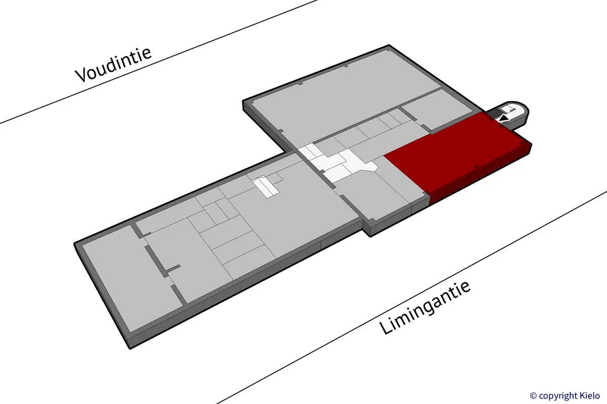 Voudintie 4, Oulu. Kellarikerroksen 100,5 m2 toimitilan sijaintikuva.
