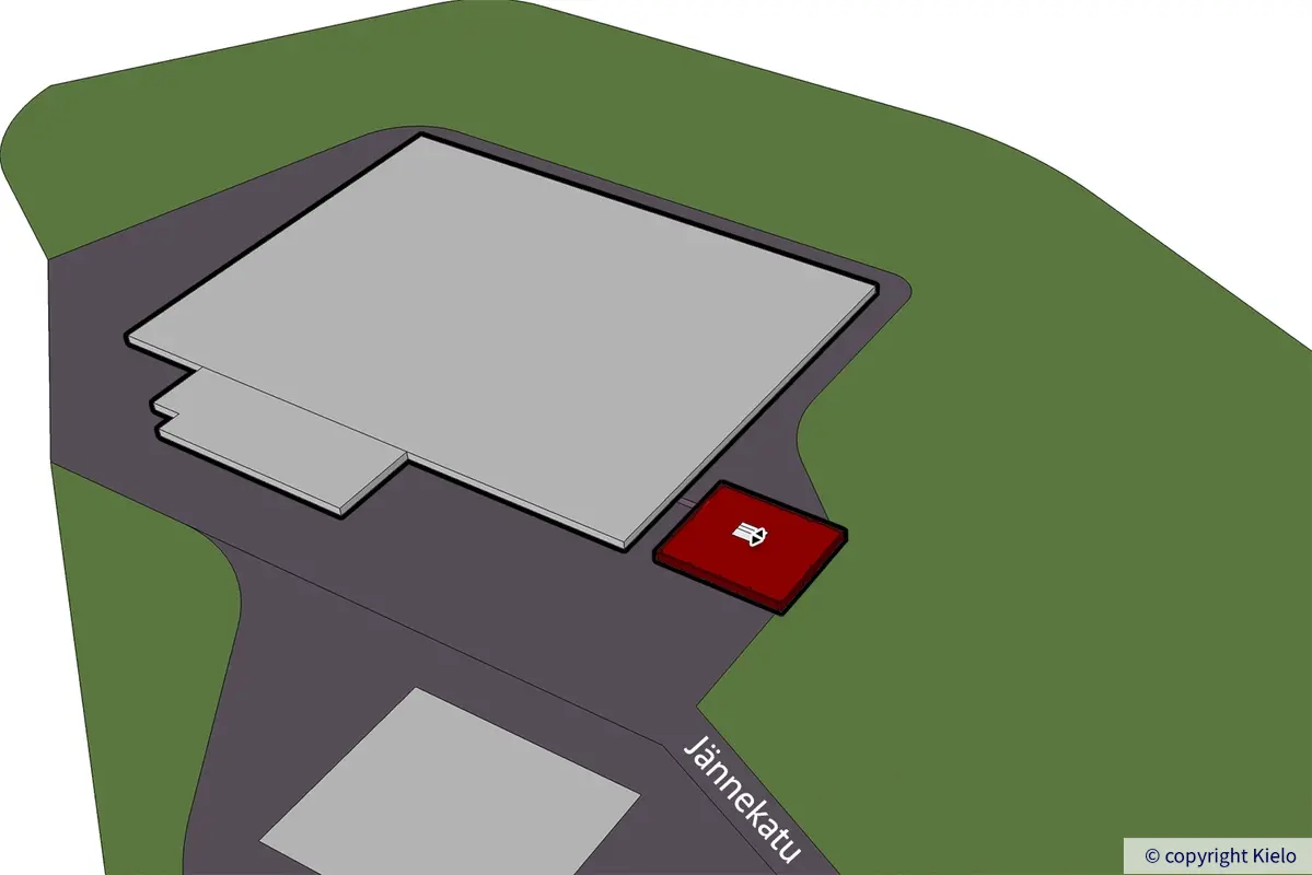 Tunturi Center rakennus 2 toisen kerroksen 395 m2 toimistotilan sijaintikuva.