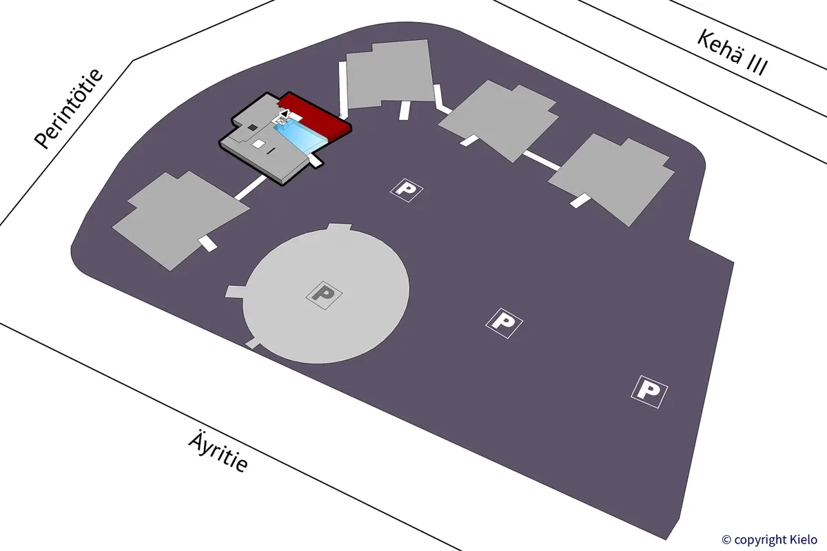Vantaan Äyritie 8d, 5. kerroksen 231m2 toimitilan sijaintikuva.