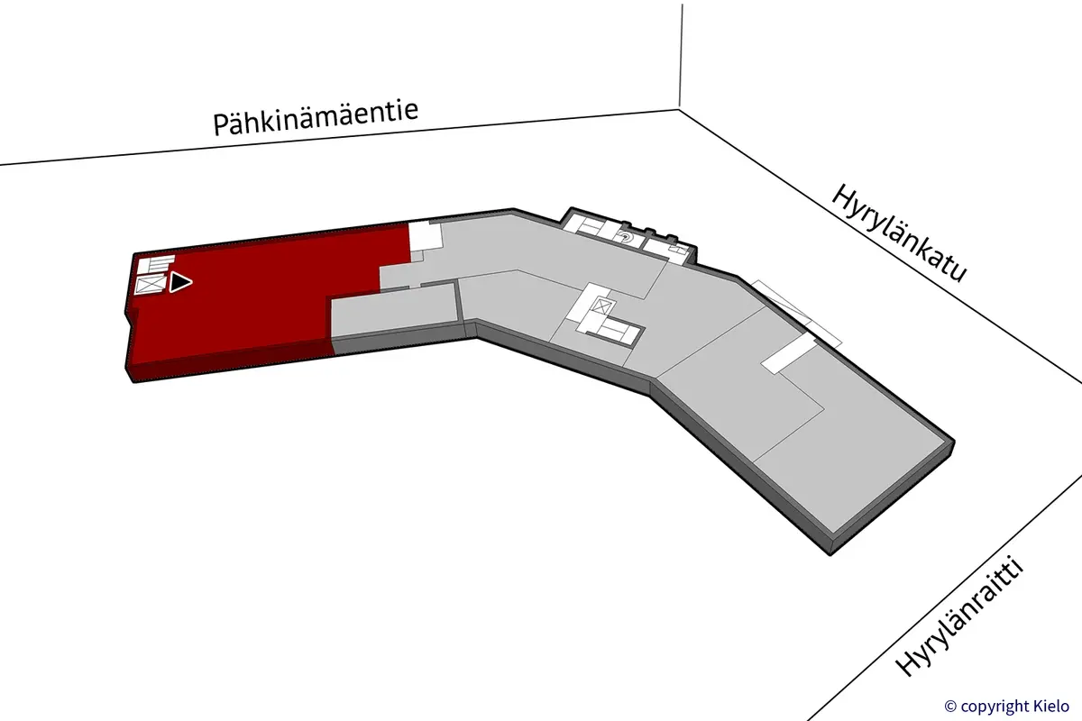 Tuusulan Hyrylänkatu 8, kellarikerroksen 399,5 m2 toimitilan sijaintikuva