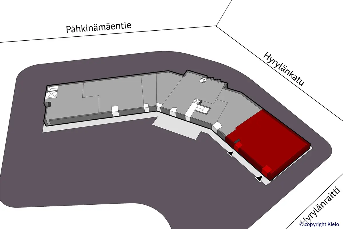 Hyrylänkatu 8, Tuusula. Katutason 266 m2 toimitilan sijaintikuva.