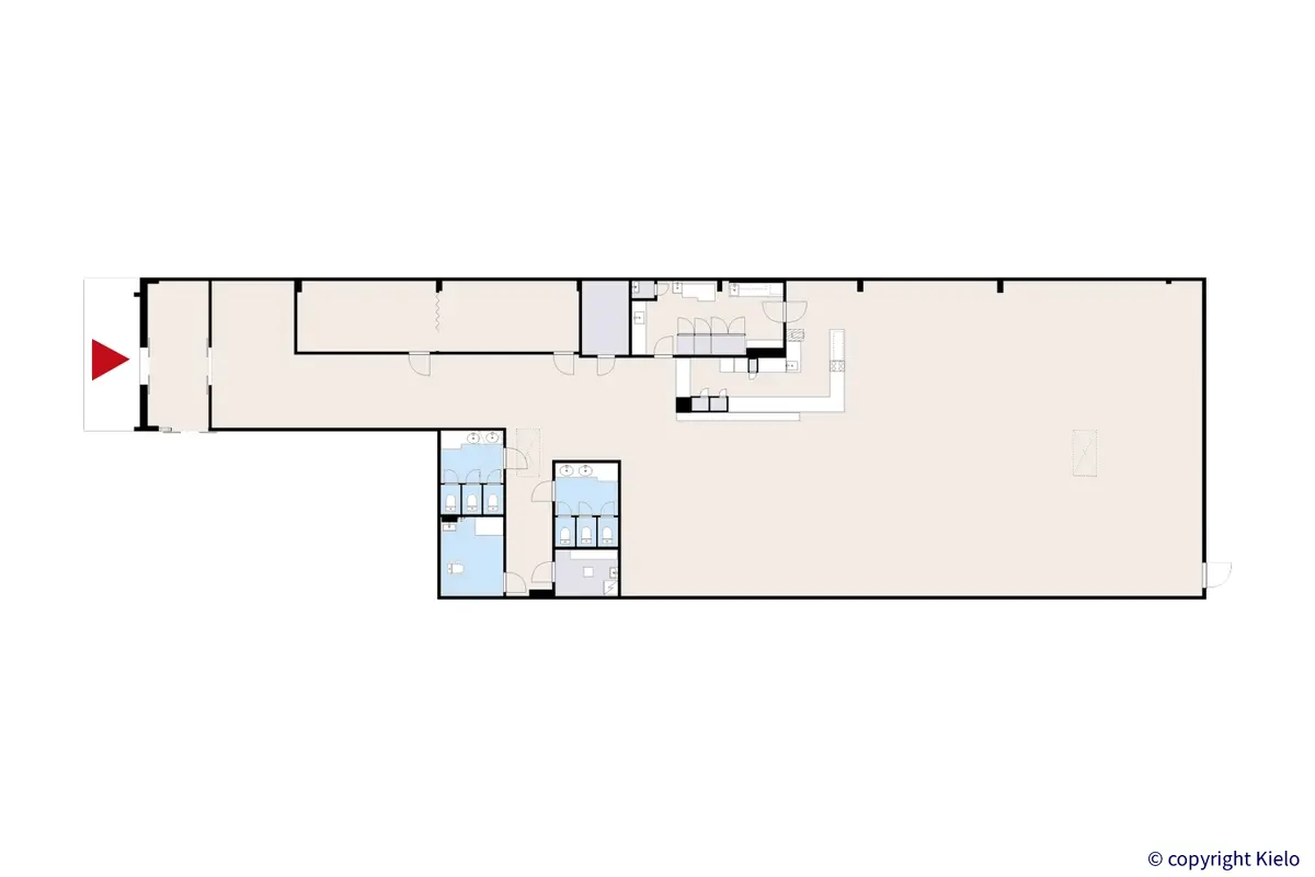 Tiiriön Big Box 1 katutason 509 m2 liiketilan pohjakuva.