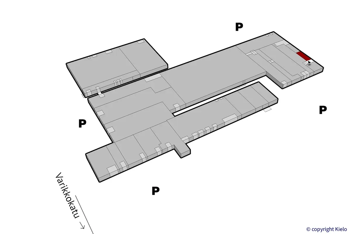 Kuopion Varikkokatu 2 1. kerroksen 69 m2 toimitilan sijaintikuva.