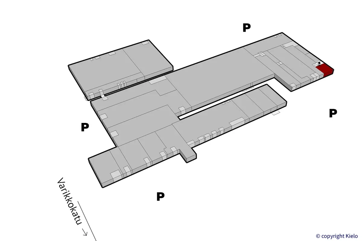 Kuopion Varikkokatu 2 1. kerroksen 109,5 m2 toimitilan sijaintikuva.