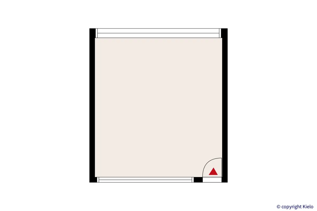 Innova 1 viidennen kerroksen 24 m2 toimitilan 512 pohjakuva.