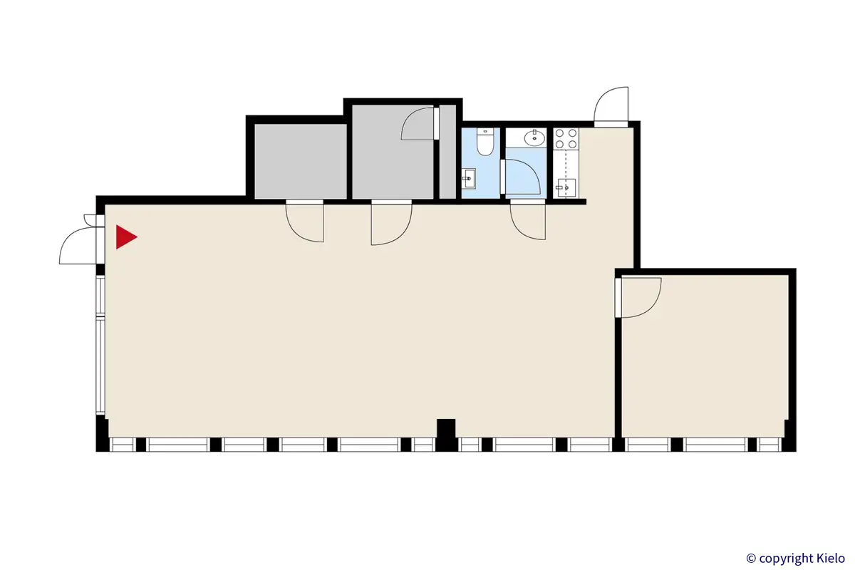 Vantaan Äyritie 8d, 3. kerroksen 98 m2 toimitilan pohjakuva