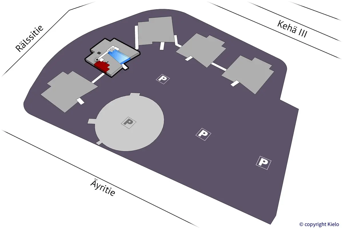 Vantaan Äyritie 8d, 3. kerroksen 98 m2 toimistotilan sijaintikuva.
