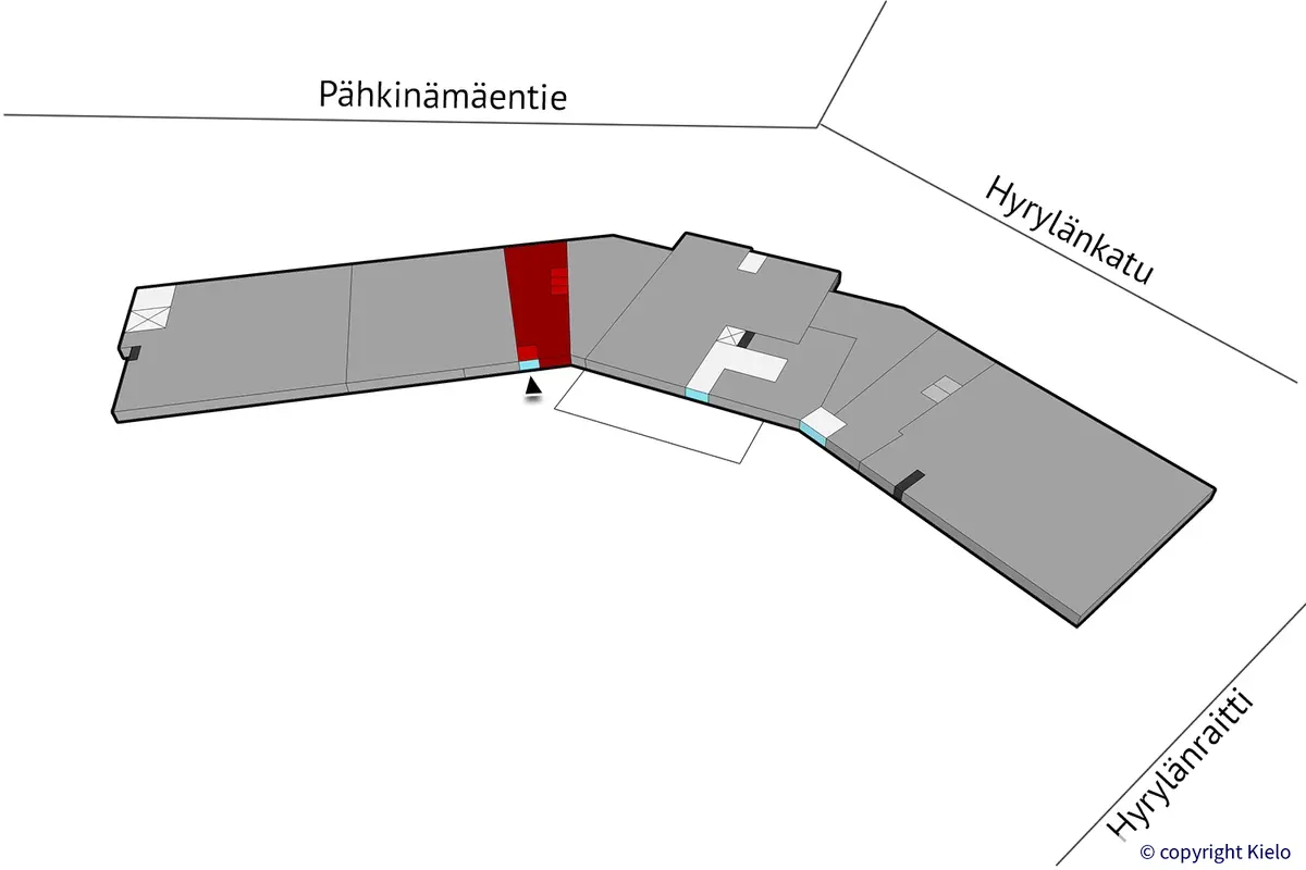 Tuusulan Hyrylänkatu 8, katutason 71,5 m2 toimitilan sijaintikuva