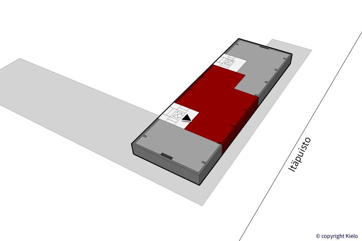 Porin Itäpuisto 11 kolmannen kerroksen 190 m2 toimitilan sijaintikuva