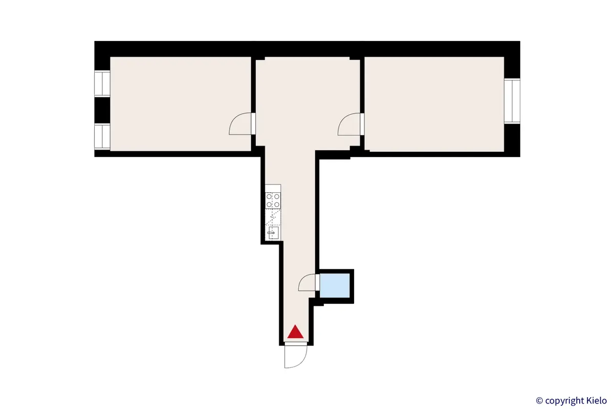 Jyväskylän Kävelykatu 18 toisen kerroksen 67 m2 toimistotilan 27 pohjakuva.