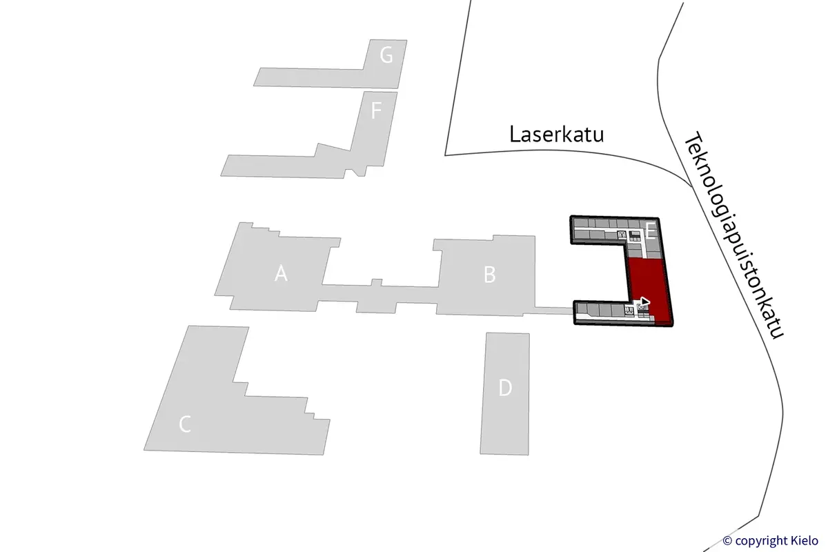 Laserkatu 6, Lappeenranta. 3. kerroksen 280 m2 toimistotilan sijaintikuva