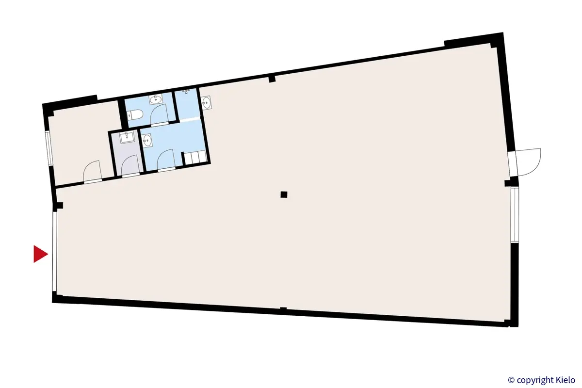 Purokatu 2, Raisio, katutason 205 m2 toimitilan pohjakuva.