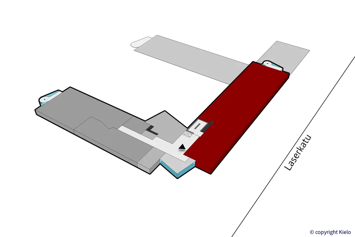 Lappeenrannan Laserkatu 8, 2. kerroksen 495 m2 toimitilan sijaintikuva.