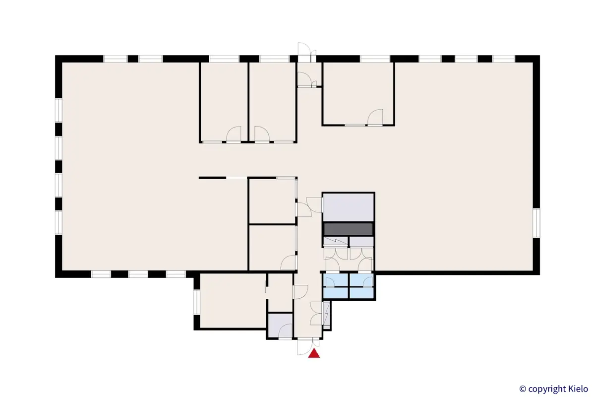 Lappeenrannan Teknologiapuistokadun 10. 2. kerroksen 392 m2 toimiston pohjakuva