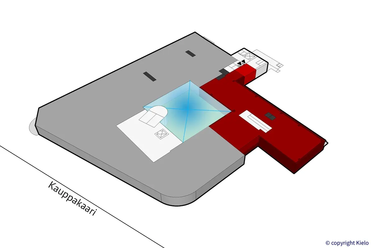 Kauppakaari toisen kerroksen 284 m2 toimistotilan sijaintikuva