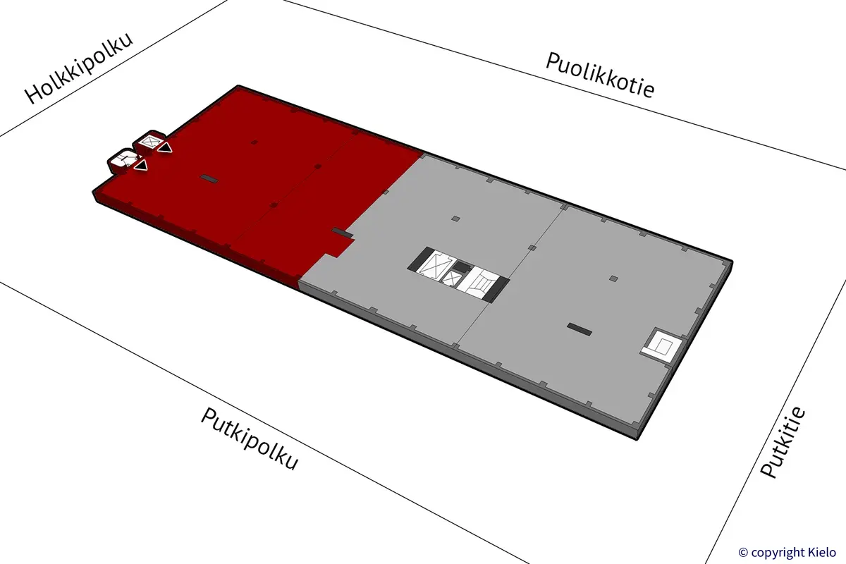 Helsingin Laippatie 1 kolmannen kerroksen 1164 m2 toimitilan sijaintikuva