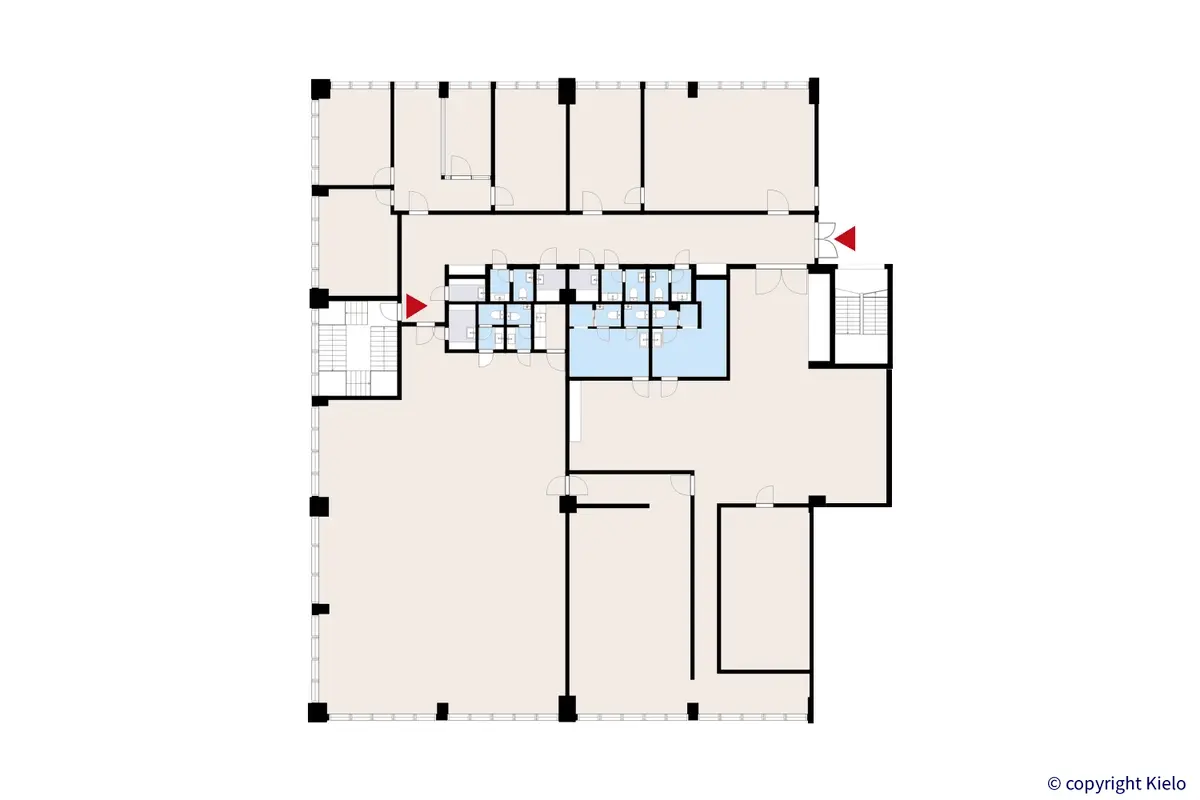 Helsingin Laippatie 1 kolmannen kerroksen 710 m2 toimitilan pohjakuva