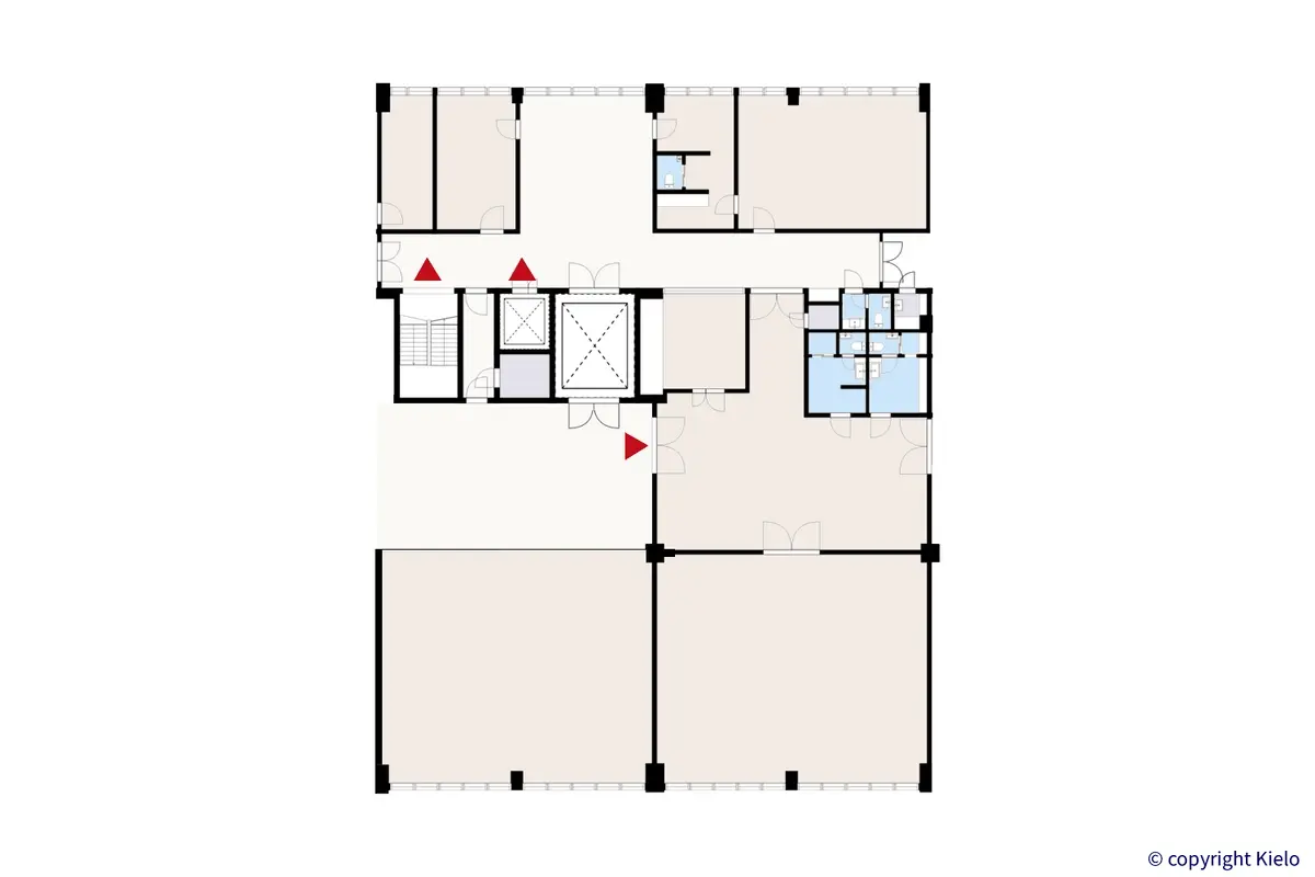 Helsingin Laippatie 1 kolmannen kerroksen 479 m2 toimitilan pohjakuva