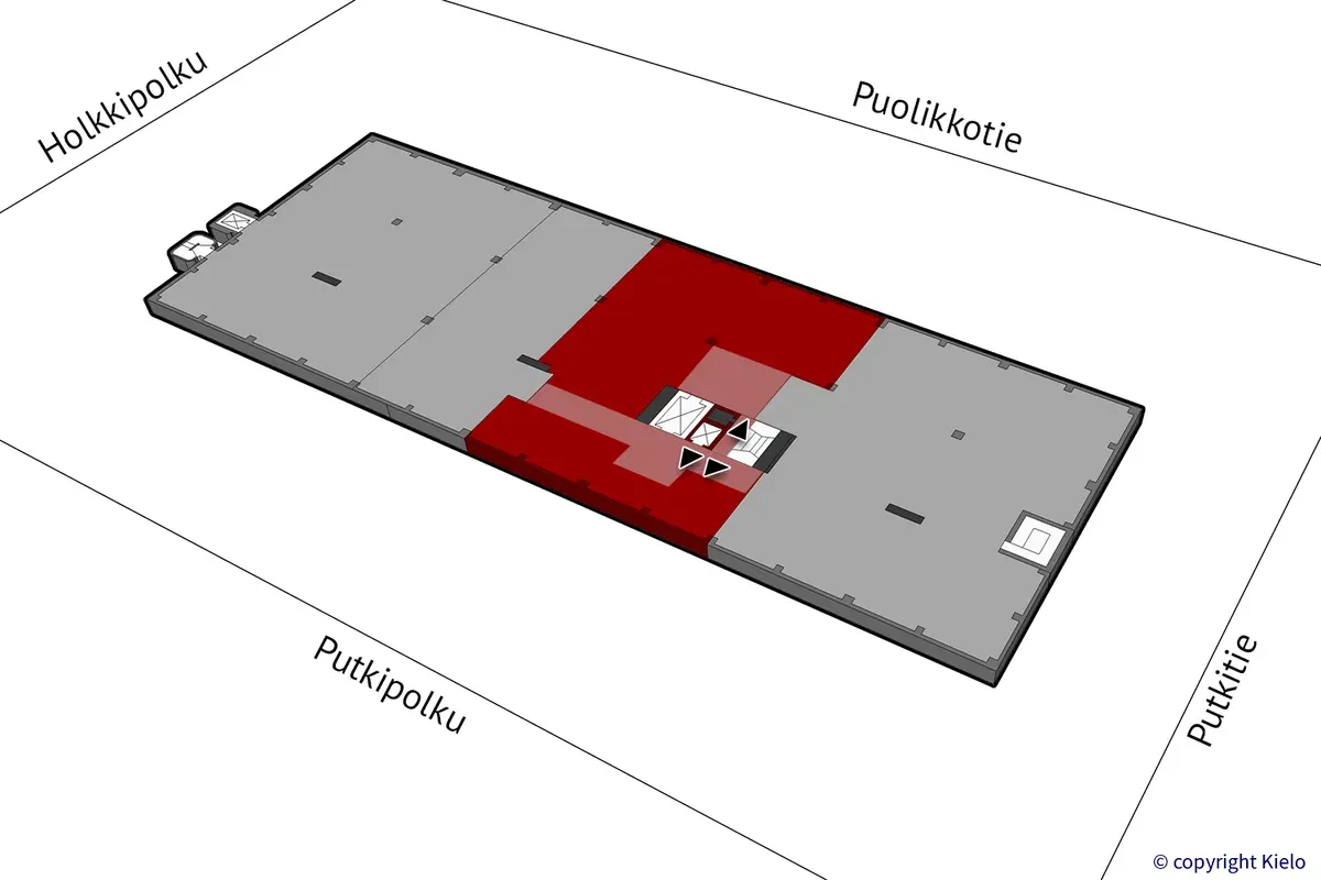 Helsingin Laippatie 1 kolmannen kerroksen 479 m2 toimitilan sijaintikuva