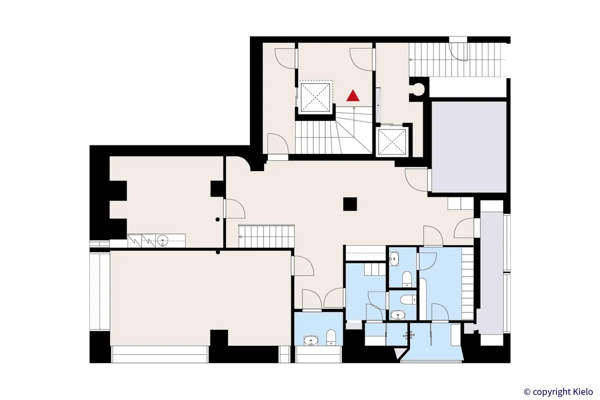 Hallituskatu 3, Mikkeli, kellarikerroksen 132 m2 liiketilan pohjakuva.