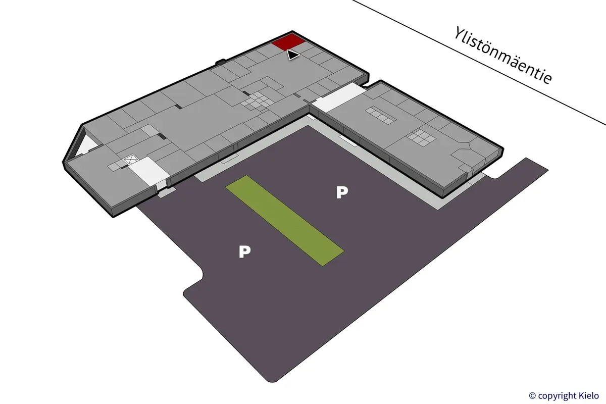 Jyväskylän Ylistönmäentie 24, 1. kerroksen 18,5 m2 toimitilan sijaintikuva.