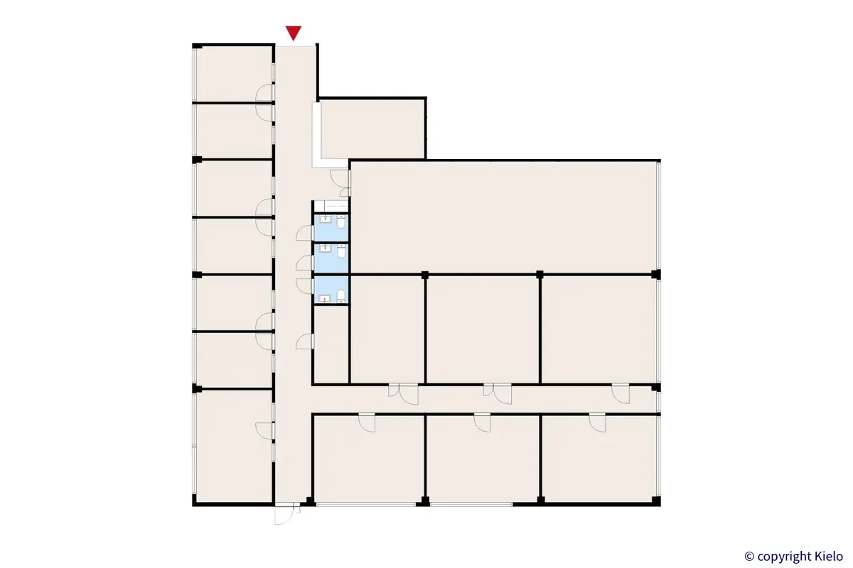 Asessorikatu 3, Kaarina,  1105 m2, 2. krs, toimitilan pohjakuva.