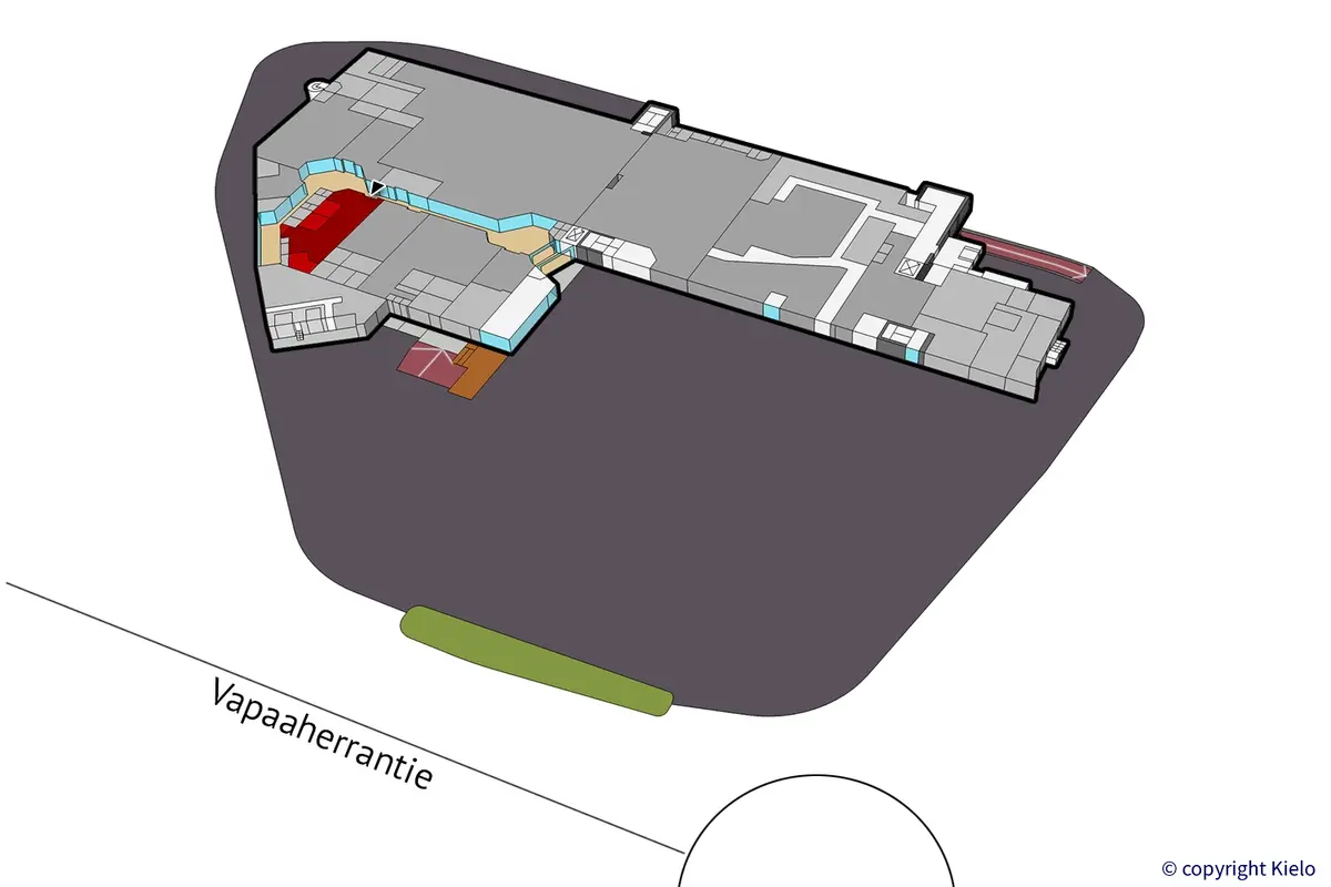 Jyväskylän Vapaaherrantie 2, katutason 140 m2 toimitilan sijaintikuva.