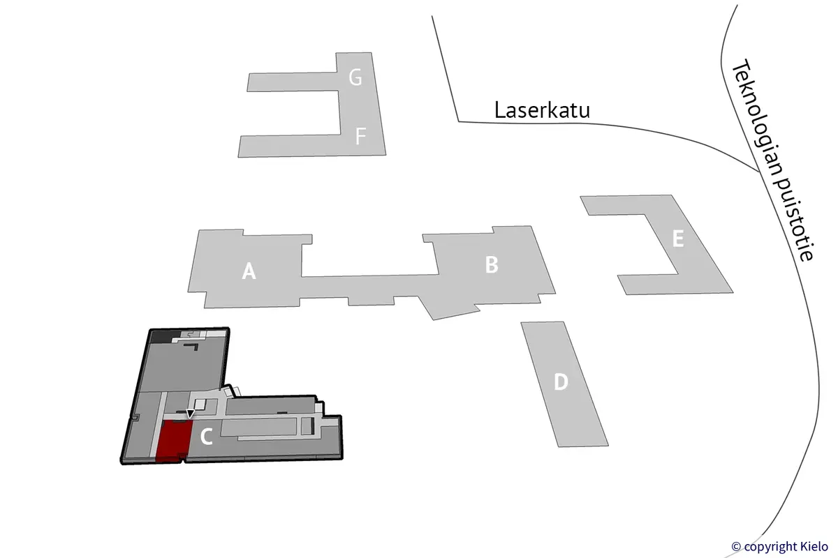 Lappeenrannan Laserkatu 6, 1. kerroksen 83 m2 toimitilan sijaintikuva.