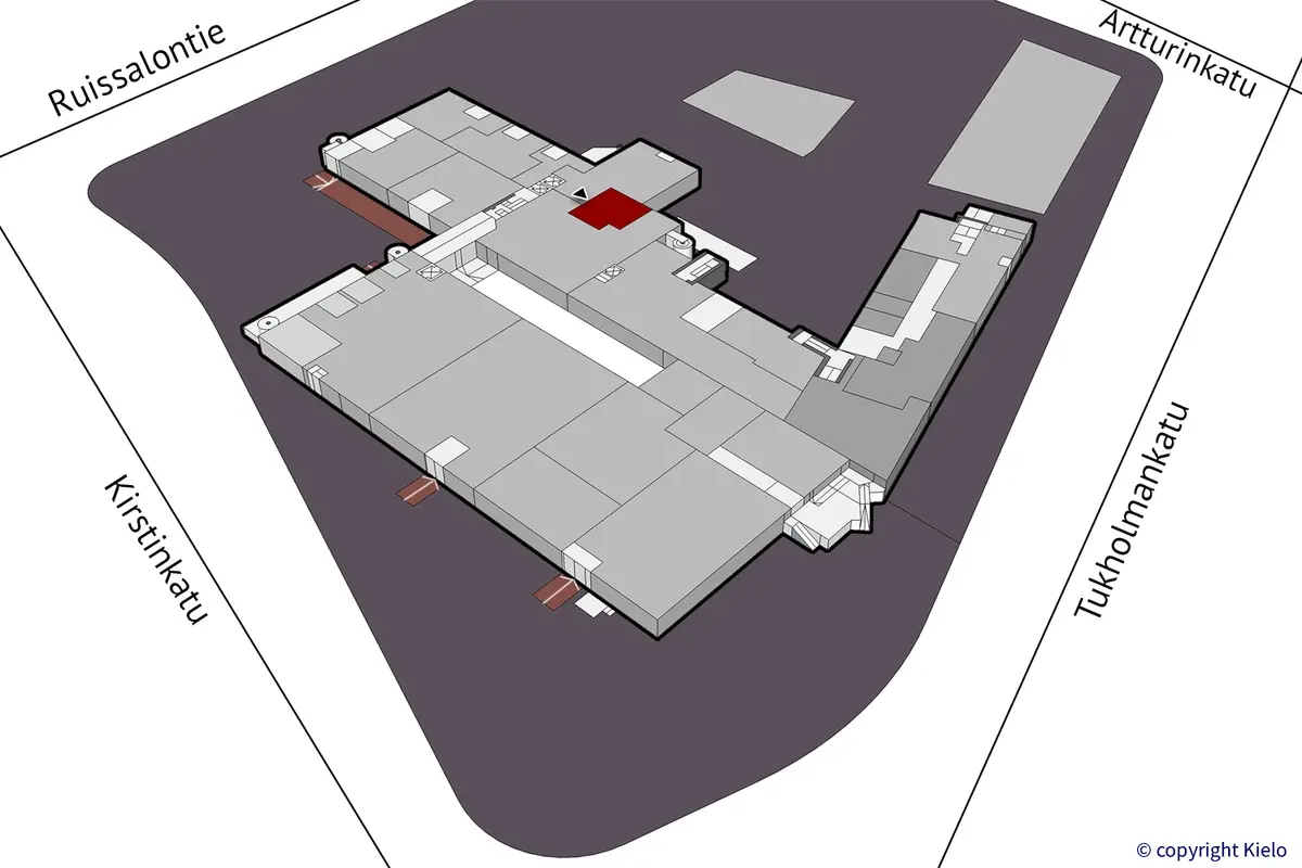 Turun Artturinkatu 2, katutason 75 m2 toimitilan sijaintikuva.