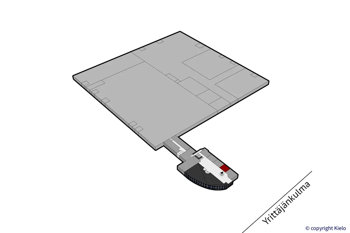 Tampereen Yrittäjänkulma 5, 2. kerroksen 22 m2 toimitilan sijaintikuva.